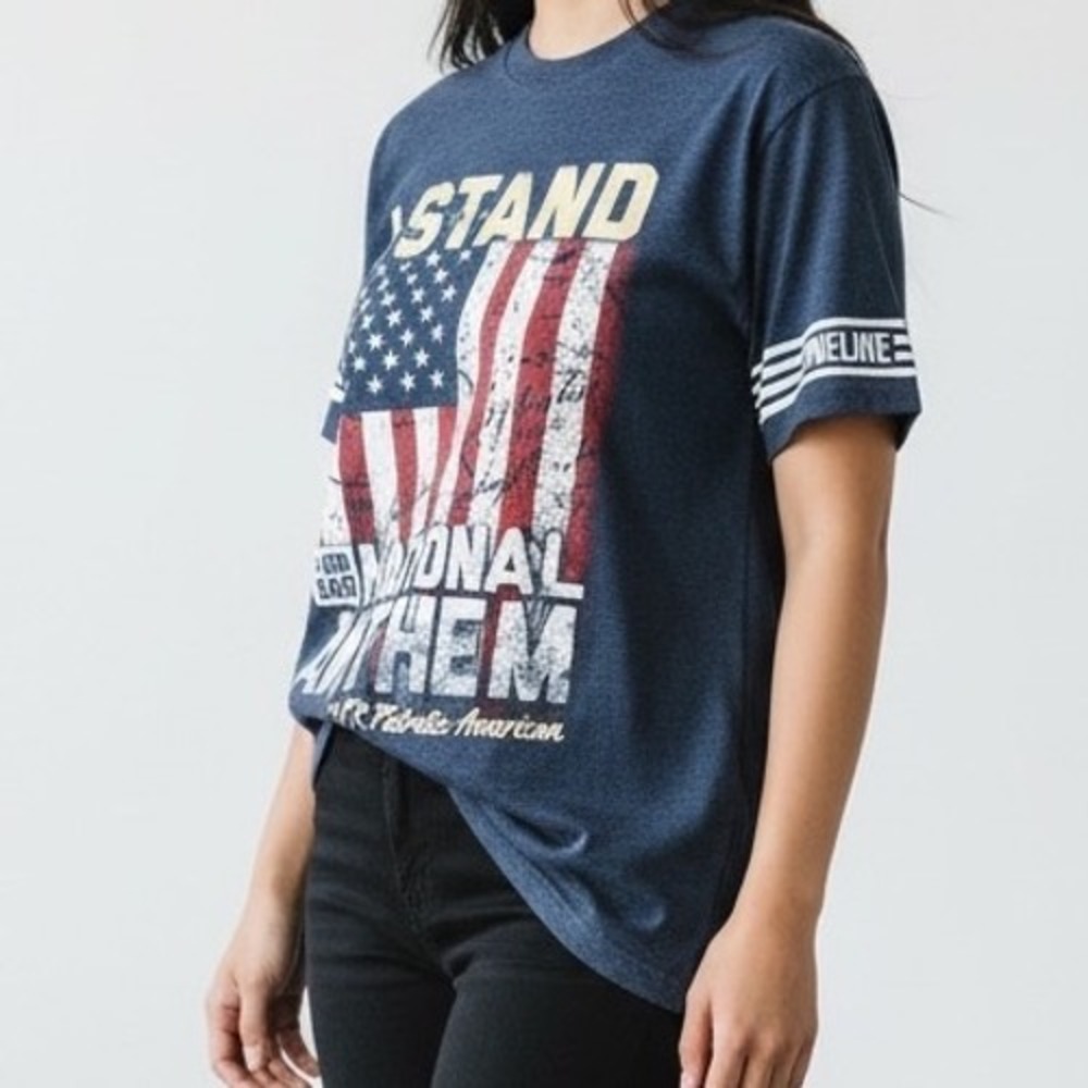 NINE LINE APPAREL‎ Patriotic American Flag V-Neck T-Shirt Women's Small